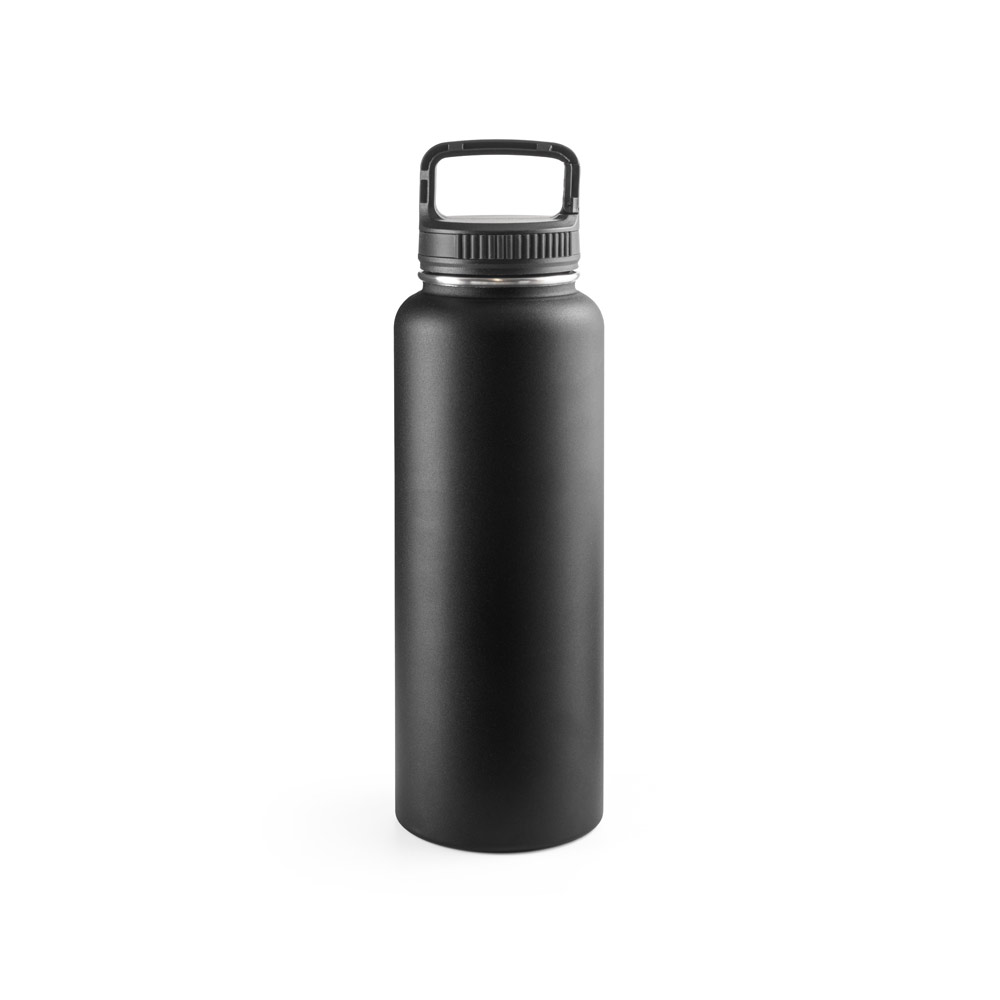GARRAFA ESPORTIVA TÉRMICA EM AÇO INOX 90% RECICLADO COM REVESTIMENTO EM PÓ (1200 ML)