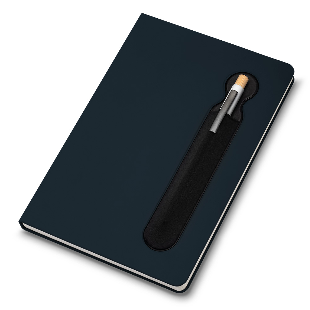 CADERNO A5 CAPA EM PU - AZUL