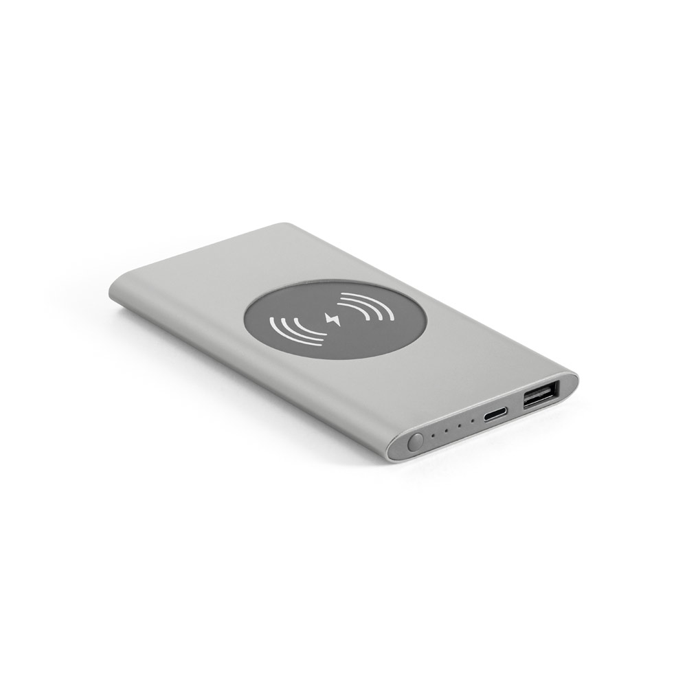 BATERIA PORTÁTIL COM CARREGADOR POR INDUÇÃO EM ALUMÍNIO 100% RECICLADO (4'000 MAH)