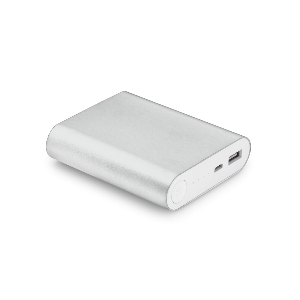 BATERIA PORTÁTIL EM ALUMÍNIO E BATERIA DE LÍTIO (8'000 MAH)