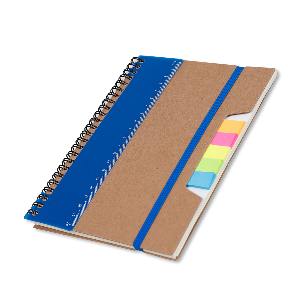 CADERNO A5 CAPA EM PAPEL KRAFT - AZUL