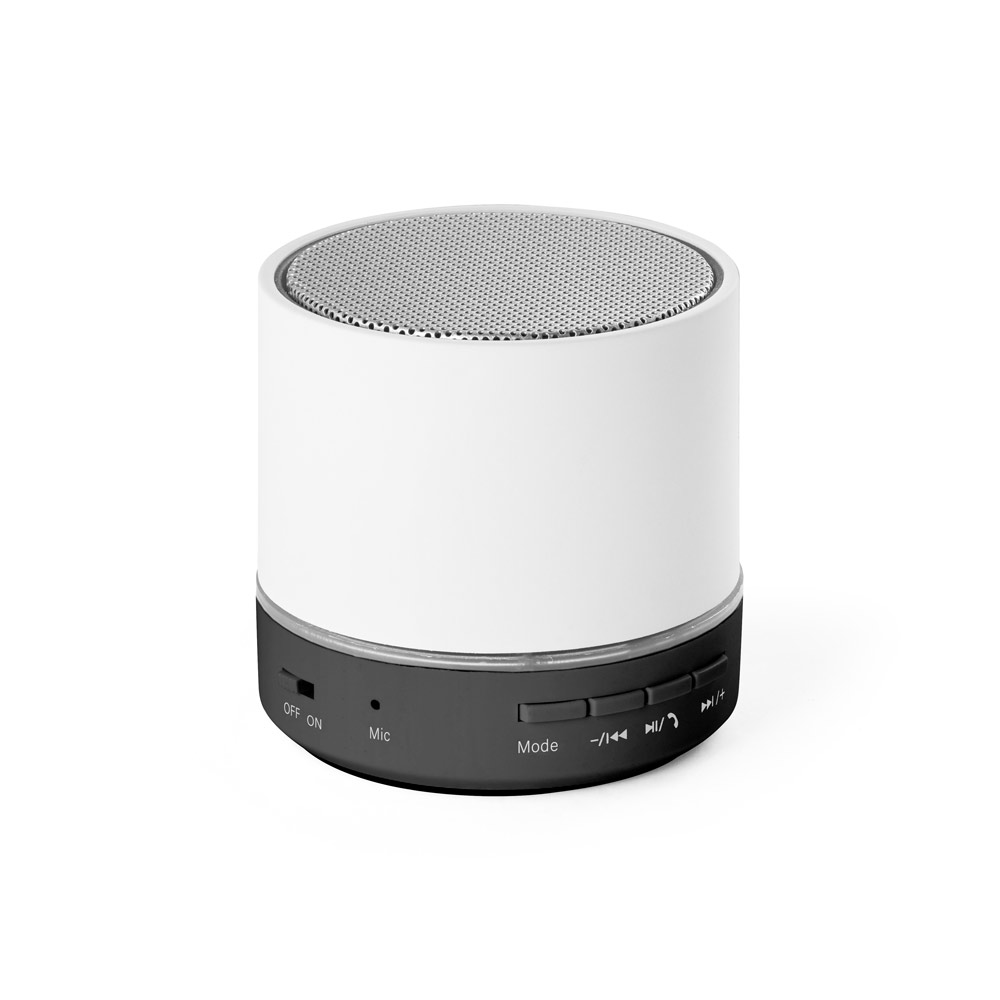 CAIXA DE SOM PORTÁTIL COM MICROFONE E AUTONOMIA DE 4H30 (400 MAH), EM ABS 100% RECICLADO
