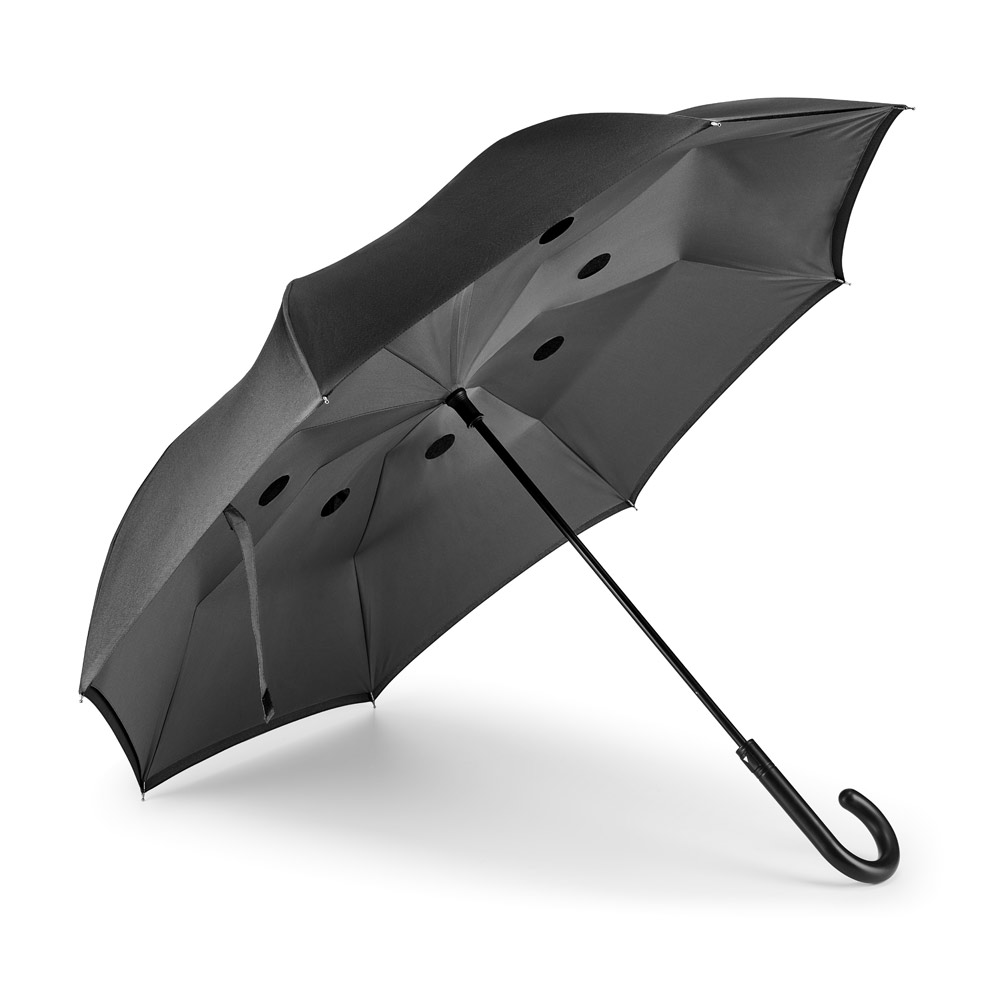 GUARDA-CHUVA, REVERSÍVEL, EM POLIÉSTER PONGEE 190T