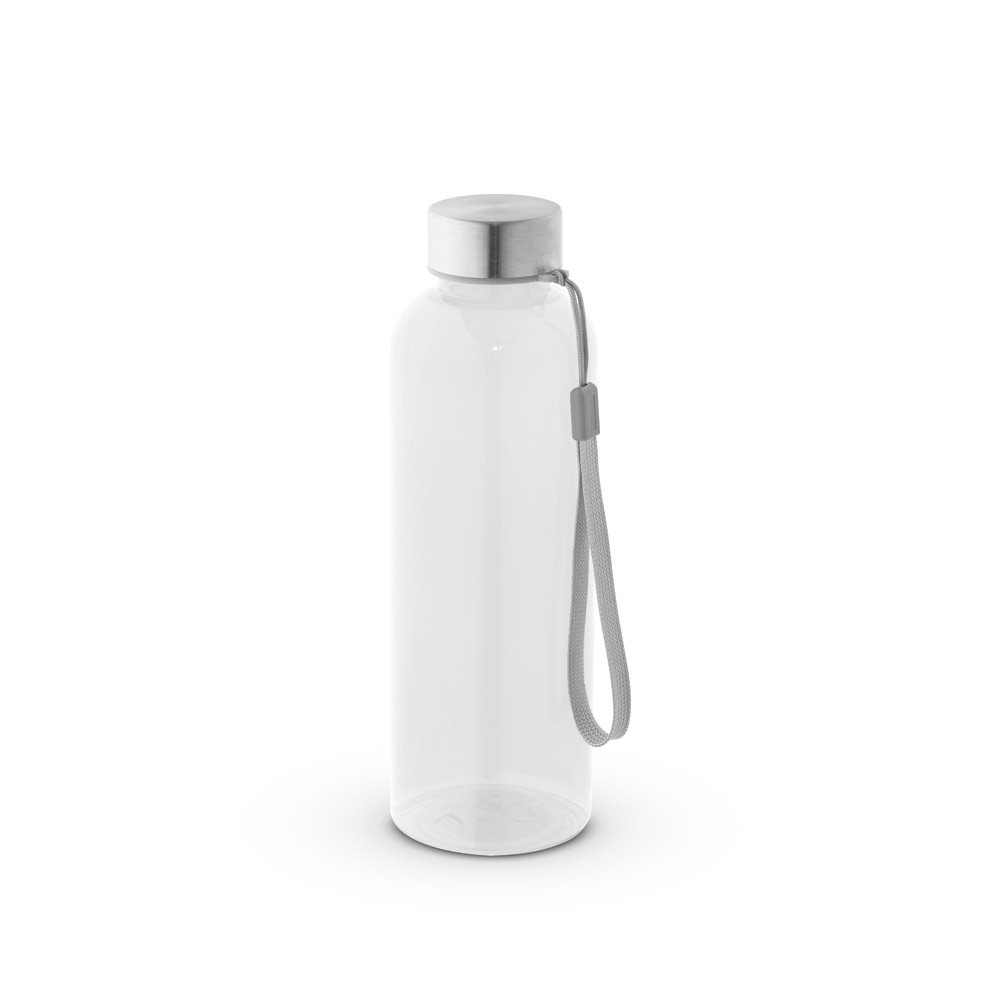 SQUEEZE EM PET 100% RECICLADO COM PEGA EM CORDA (580 ML)