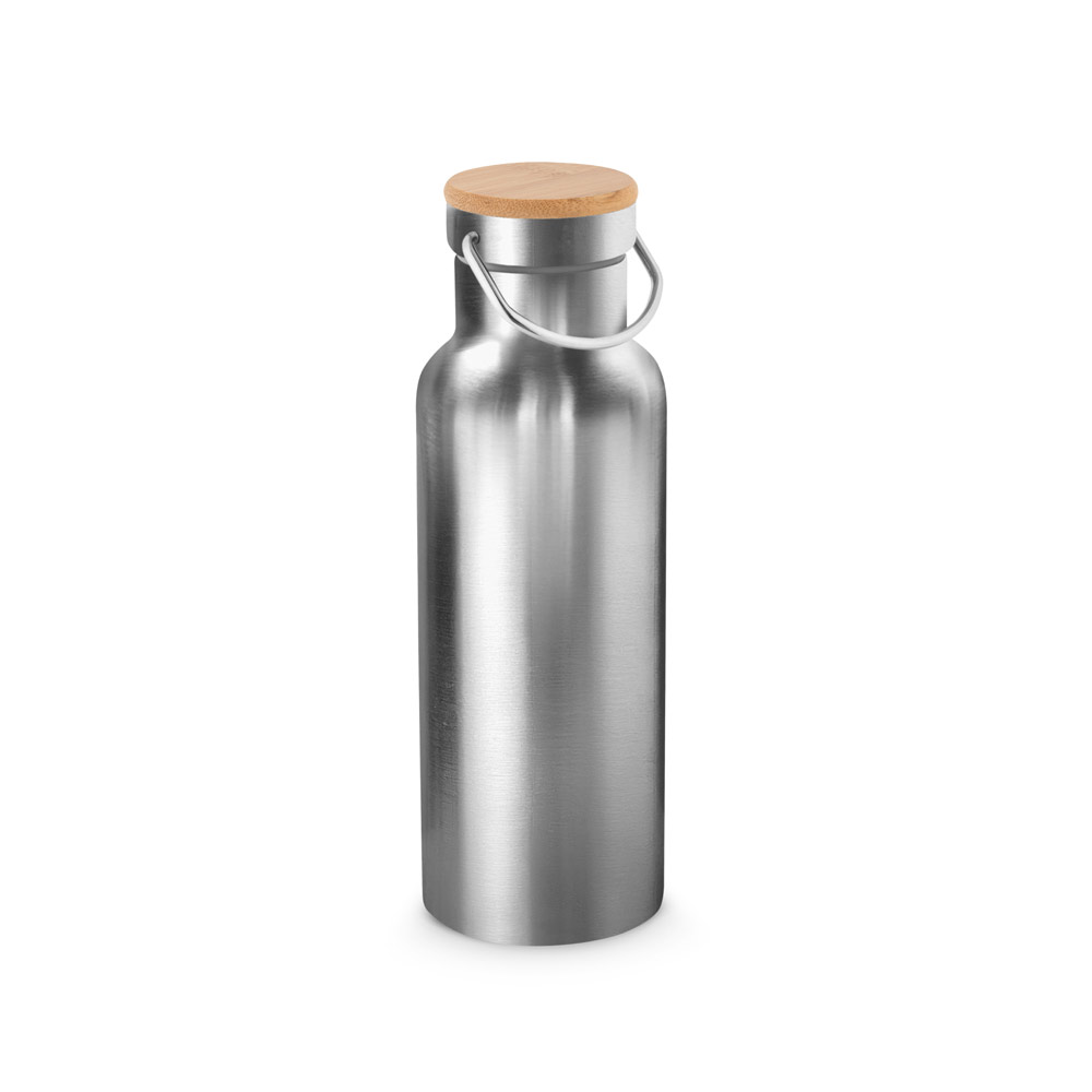 GARRAFA TÉRMICA EM AÇO INOX DE PAREDE DUPLA ISOLADA A VÁCUO (570 ML)