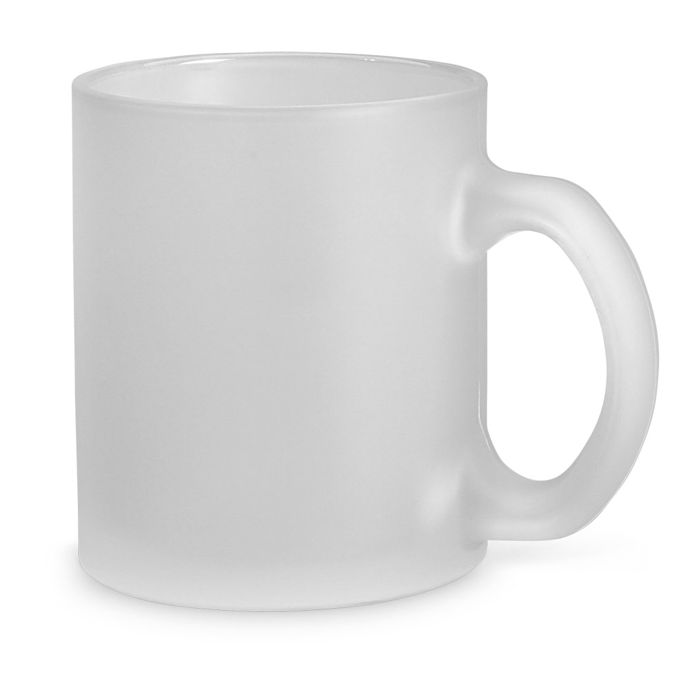 CANECA EM VIDRO COM EFEITO FOSCO (340 ML)