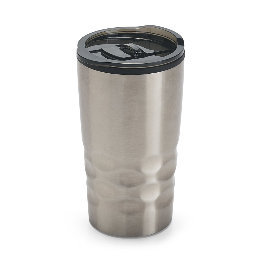 COPO DE VIAGEM EM AÇO INOX E PP, TÉRMICO COM PAREDE DUPLA ISOLADA A AR (510 ML)