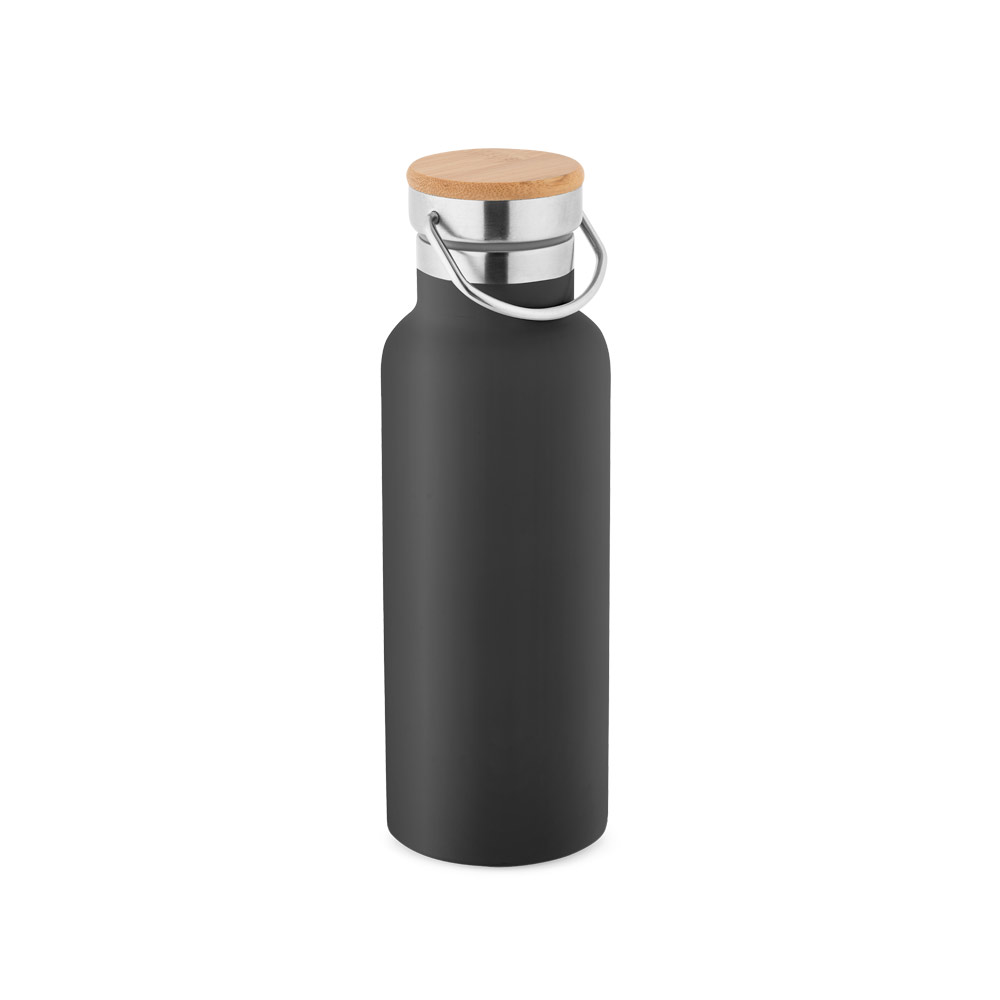 GARRAFA TÉRMICA EM AÇO INOX DE PAREDE DUPLA ISOLADA A VÁCUO (570 ML)