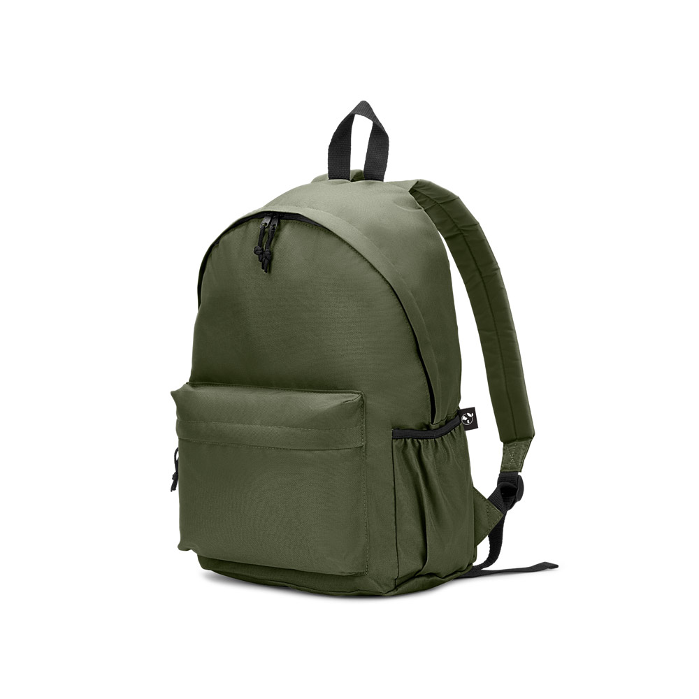 MOCHILA EM POLIÉSTER RECICLADO 600D COM BOLSO FRONTAL ESPAÇOSO (20 L)