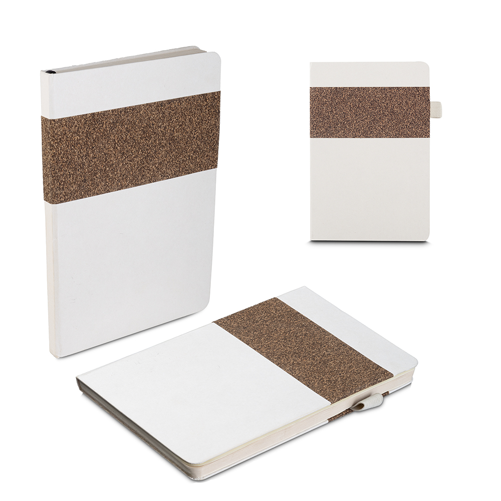 CADERNO A5 CAPA EM FIBRA DE CANA DE AÇÚCAR E CAFÉ