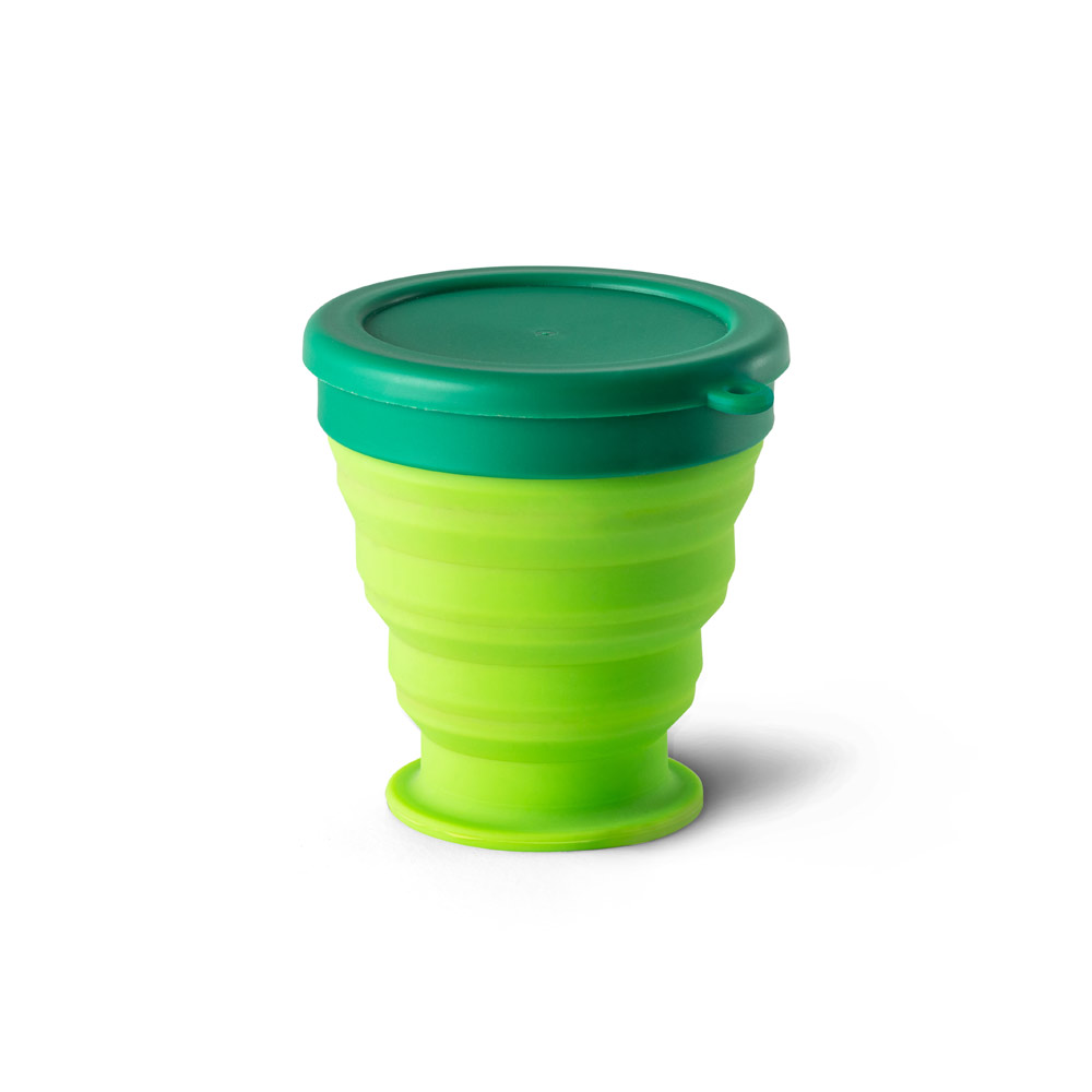 COPO DE VIAGEM EM SILICONE COM TAMPA EM PP (240 ML)