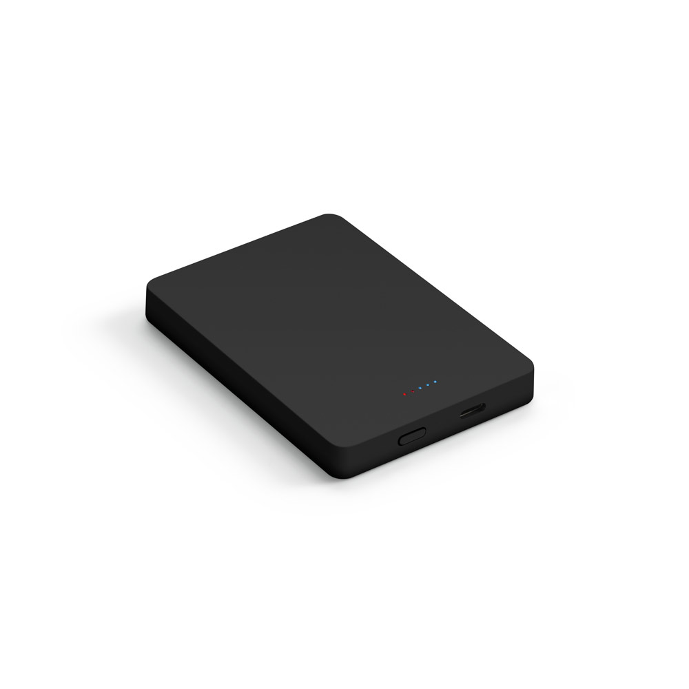 BATERIA PORTÁTIL COM CARREGADOR POR INDUÇÃO (WIRELESS) EM ABS 100% RECICLADO (10'000 MAH)