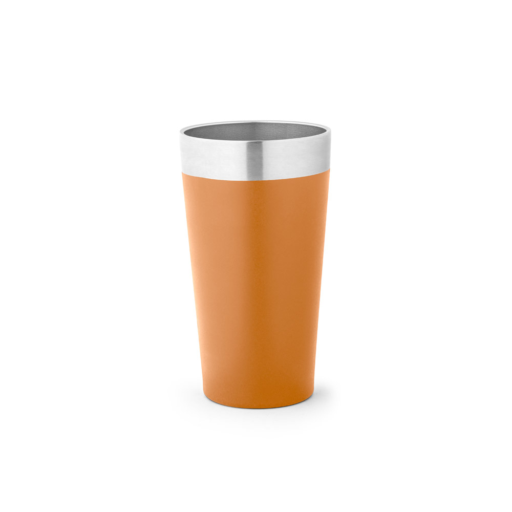 COPO DE VIAGEM EM AÇO INOX TÉRMICO, COM PAREDE DUPLA ISOLADA A VÁCUO (540 ML)