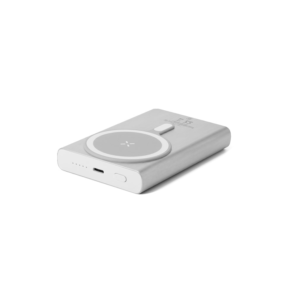 BATERIA PORTÁTIL MAGNÉTICA COM CARREGAMENTO SUPER-RÁPIDO EM ALUMÍNIO RECICLADO E ABS RECICLADO (10'000 MAH)
