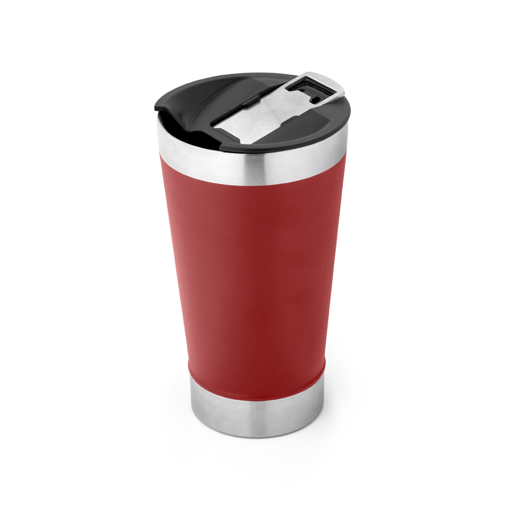COPO DE VIAGEM EM AÇO INOX TÉRMICO, COM PAREDE DUPLA ISOLADA A VÁCUO (630 ML)