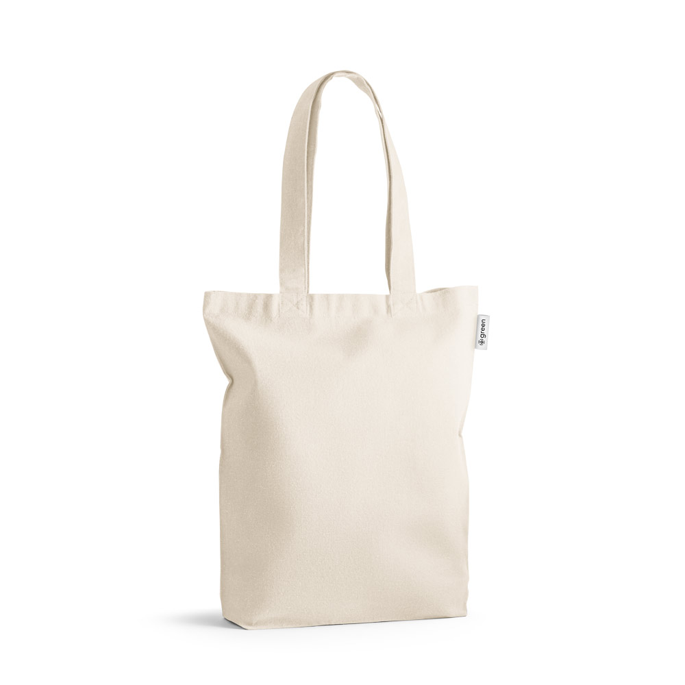 SACOLA EM 50% ALGODÃO, 30% ALGODÃO RECICLADO E 20% POLIÉSTER RECICLADO (220 G/M²)
