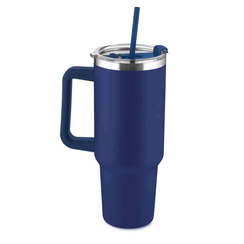 CANECA TÉRMICA EM AÇO INOX - AZUL, 1300ML