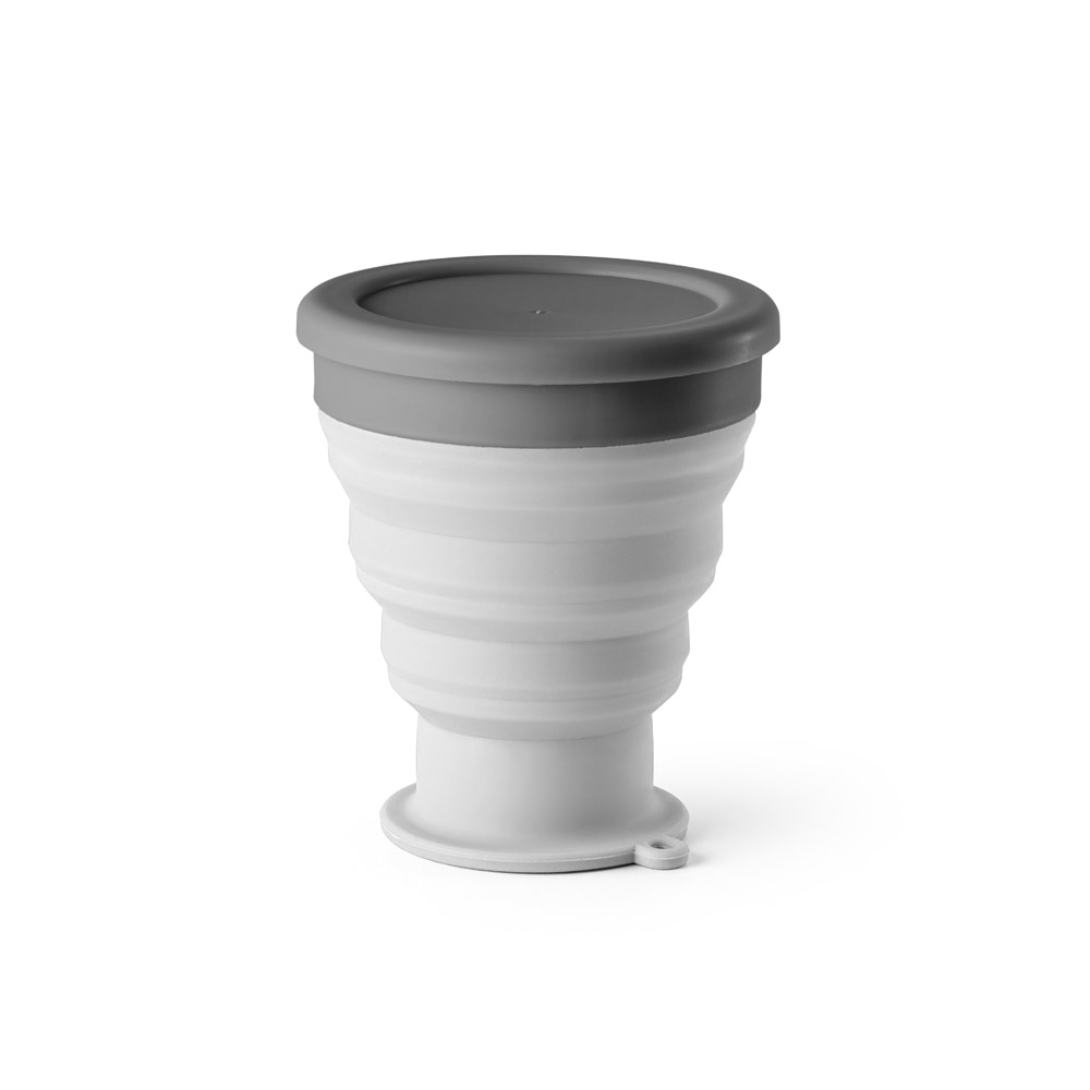 COPO DE VIAGEM EM SILICONE COM TAMPA EM PP (400 ML)