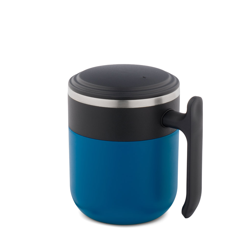 CANECA DE VIAGEM COM PAREDE INTERIOR EM AÇO INOX E ACABAMENTO MATE 400 ML