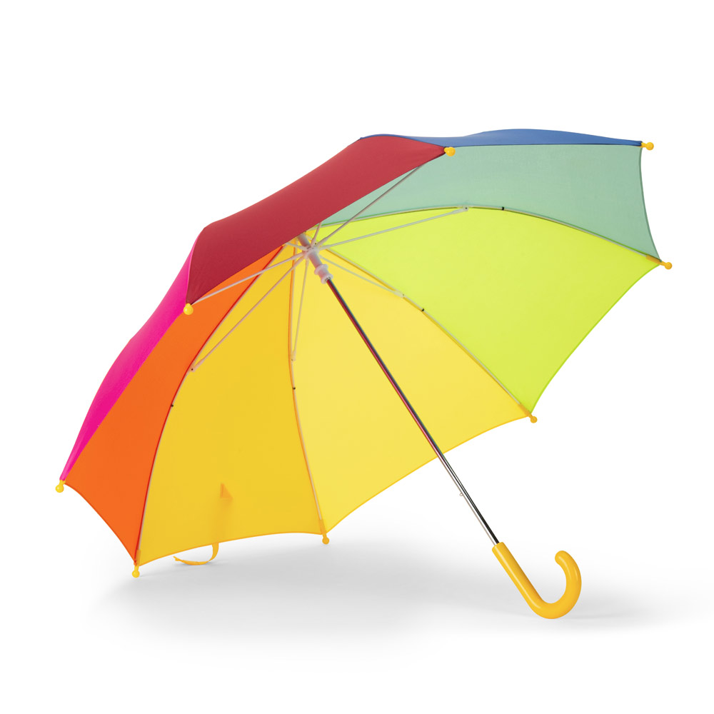 GUARDA-CHUVA COLORIDO PARA CRIANÇA DE 19" EM POLIÉSTER 190T