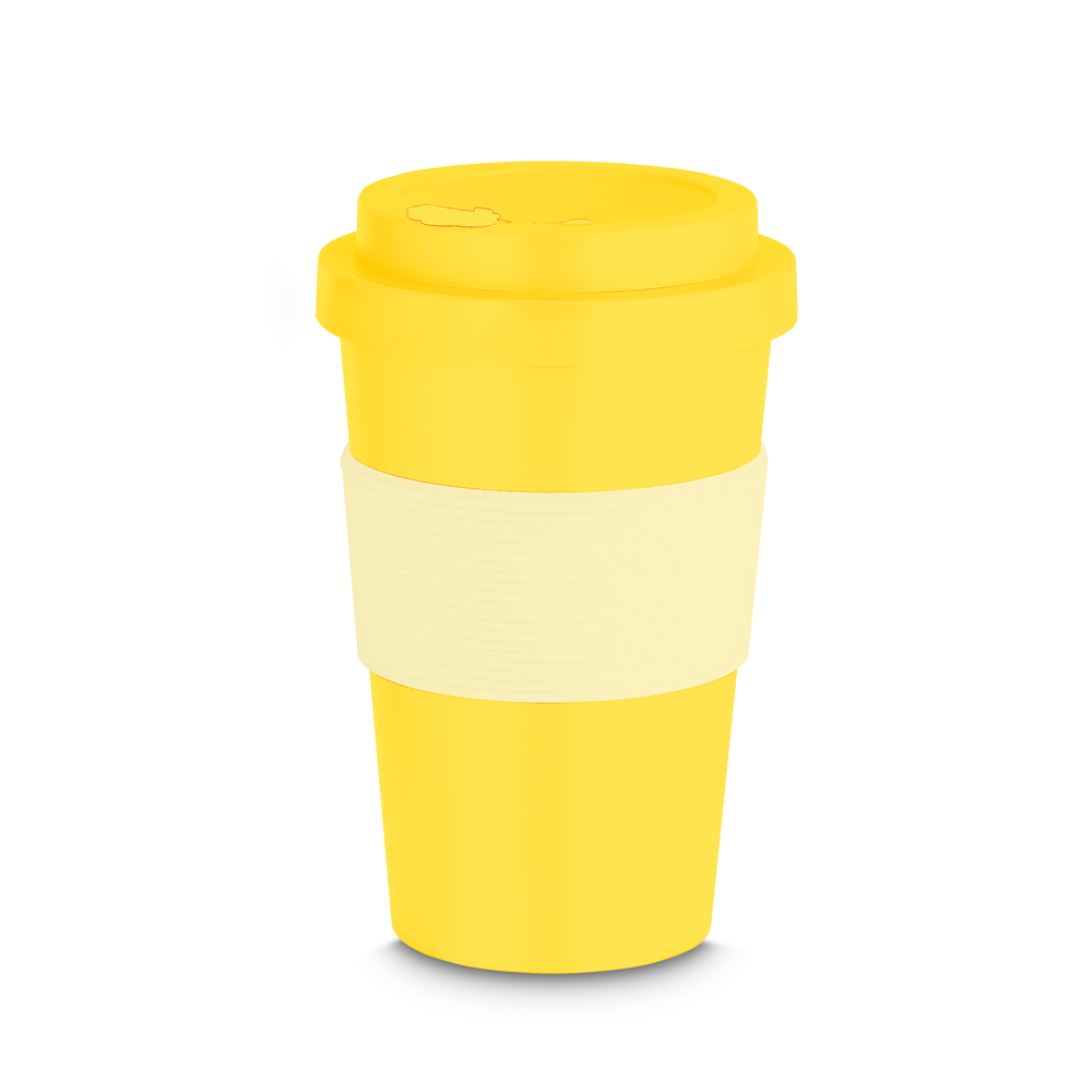 COPO PLÁSTICO EM RPET - AMARELO, 400ML