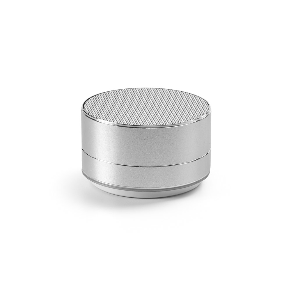 CAIXA DE SOM COM AUTONOMIA DE 3H (400 MAH), EM ALUMÍNIO 100% RECICLADO E ABS 100% RECICLADO