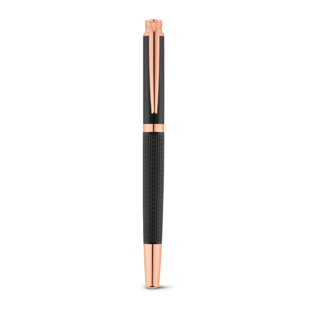 CANETA ROLLER EM METAL COM ESCRITA EM PRETO