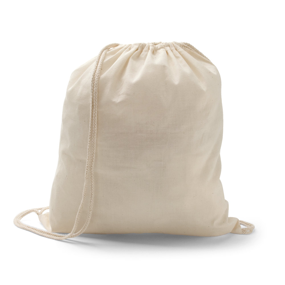 SACOLA TIPO MOCHILA 100% ALGODÃO (100 G/M²)