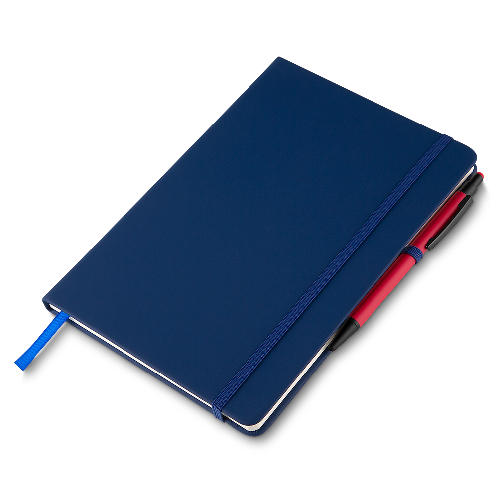 CADERNO A5 CAPA EM PU (21X14,5) - AZUL