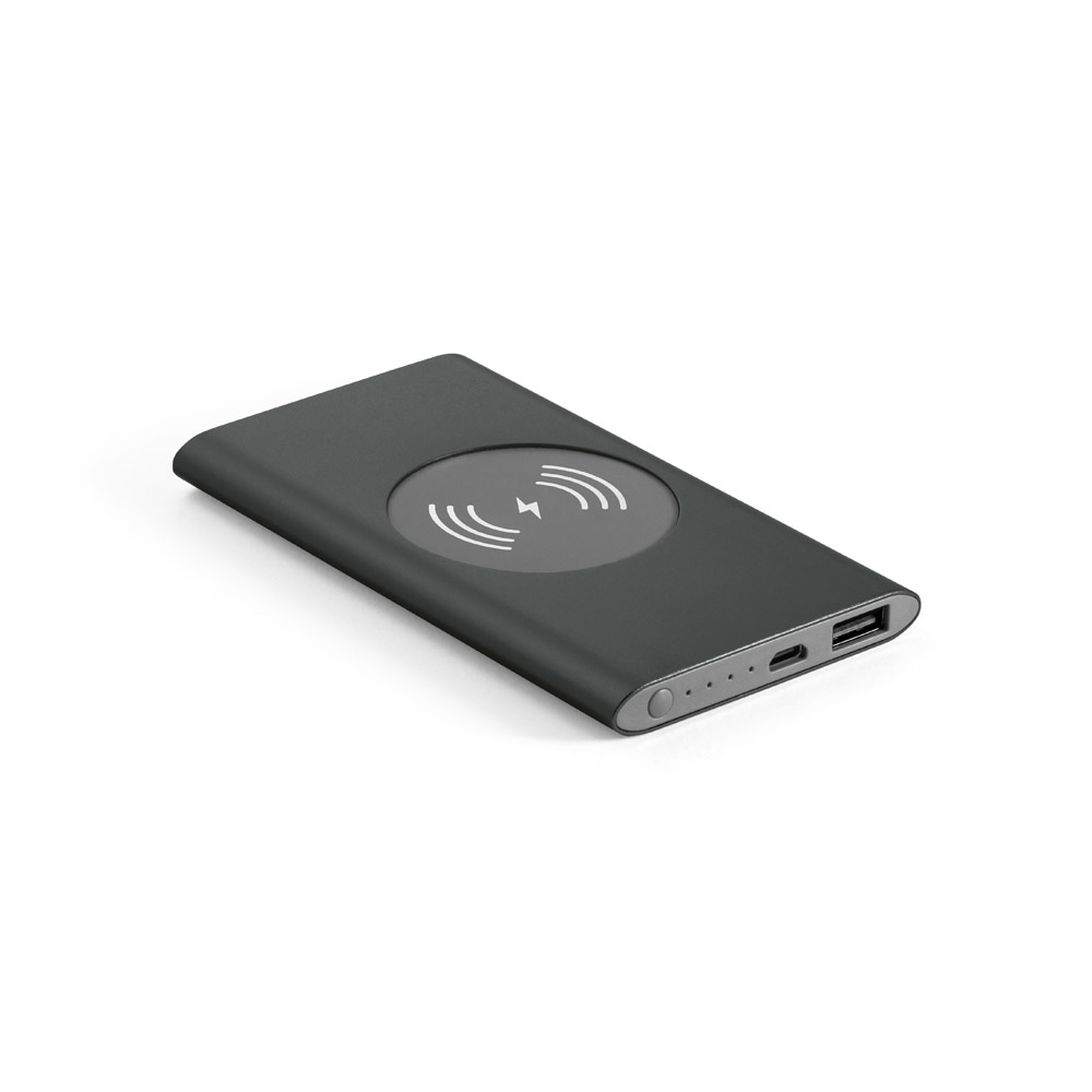 BATERIA PORTÁTIL COM CARREGADOR POR INDUÇÃO EM ALUMÍNIO 100% RECICLADO (4'000 MAH)