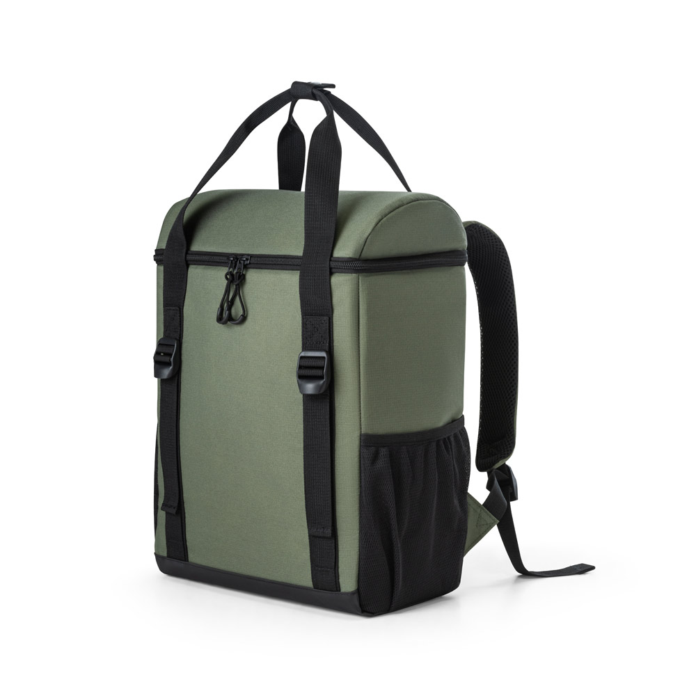 COOLER. MOCHILA TÉRMICA ALMOFADADA EM RIPSTOP POLIÉSTER RECICLADO 600D COM INTERIOR FORRADO EM PEVA 16 L