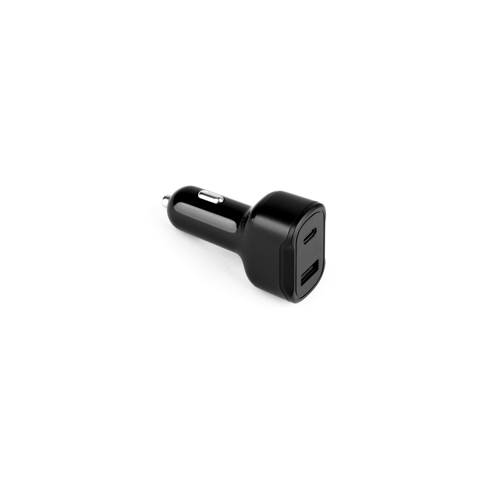 ADAPTADOR DE ISQUEIRO COM PORTA USB-A 18W E USB-C 20W EM ABS 100% RECICLADO