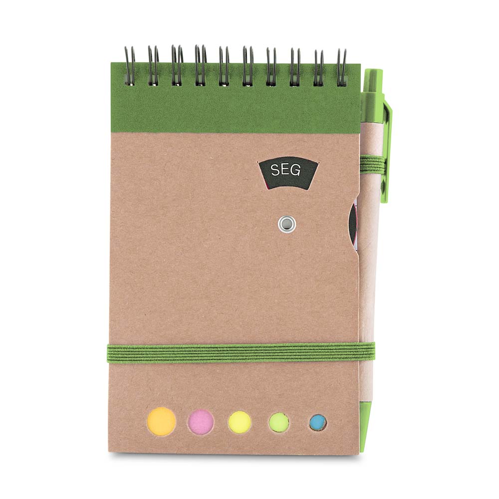 MINI CADERNO A6 COM CANETA - VERDE