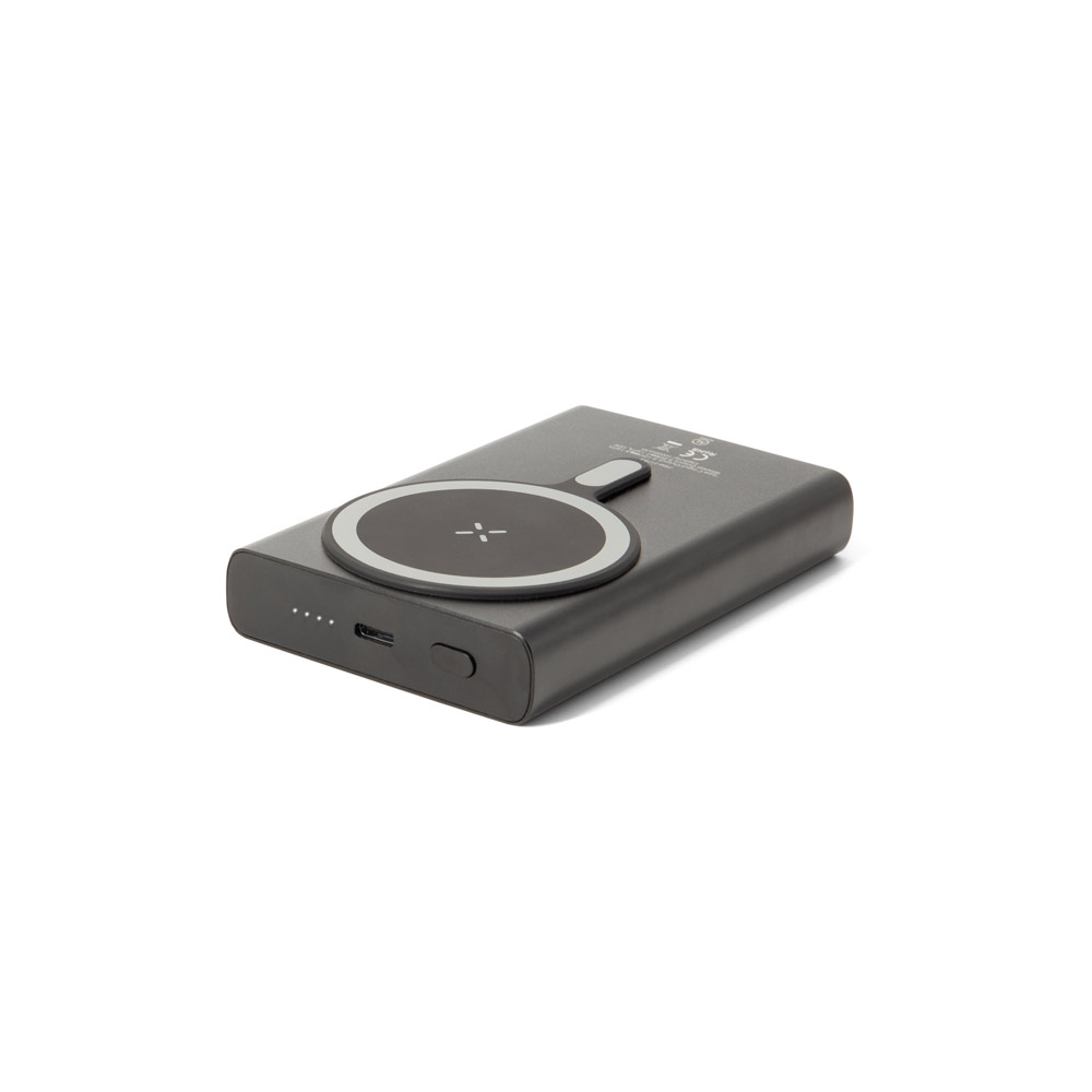 BATERIA PORTÁTIL MAGNÉTICA COM CARREGAMENTO SUPER-RÁPIDO EM ALUMÍNIO RECICLADO E ABS RECICLADO (10'000 MAH)