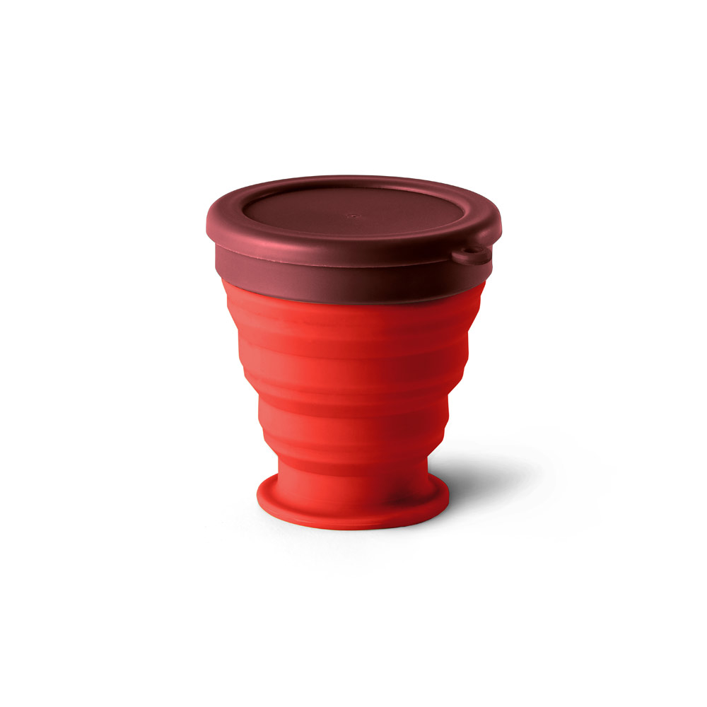 COPO DE VIAGEM EM SILICONE COM TAMPA EM PP (240 ML)