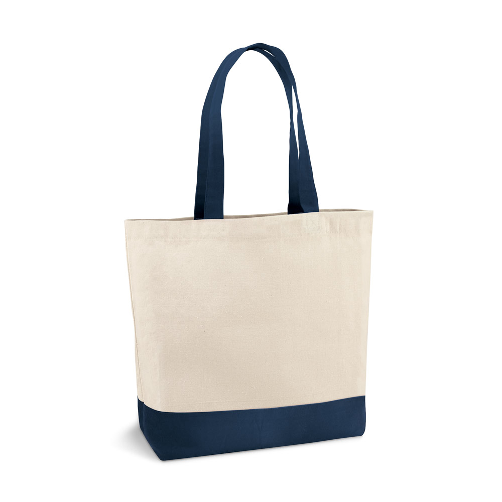 SACOLA 100% ALGODÃO CANVAS (280 G/M²) COM BOLSO INTERIOR E ALÇAS E FUNDO COLORIDOS