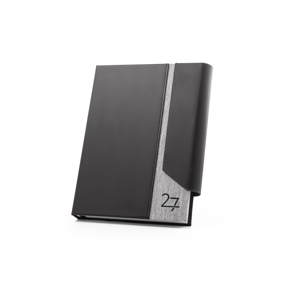 AGENDA A5 EM PU (58% RECICLADO) E PET RECICLADO (100% RPET) 300D