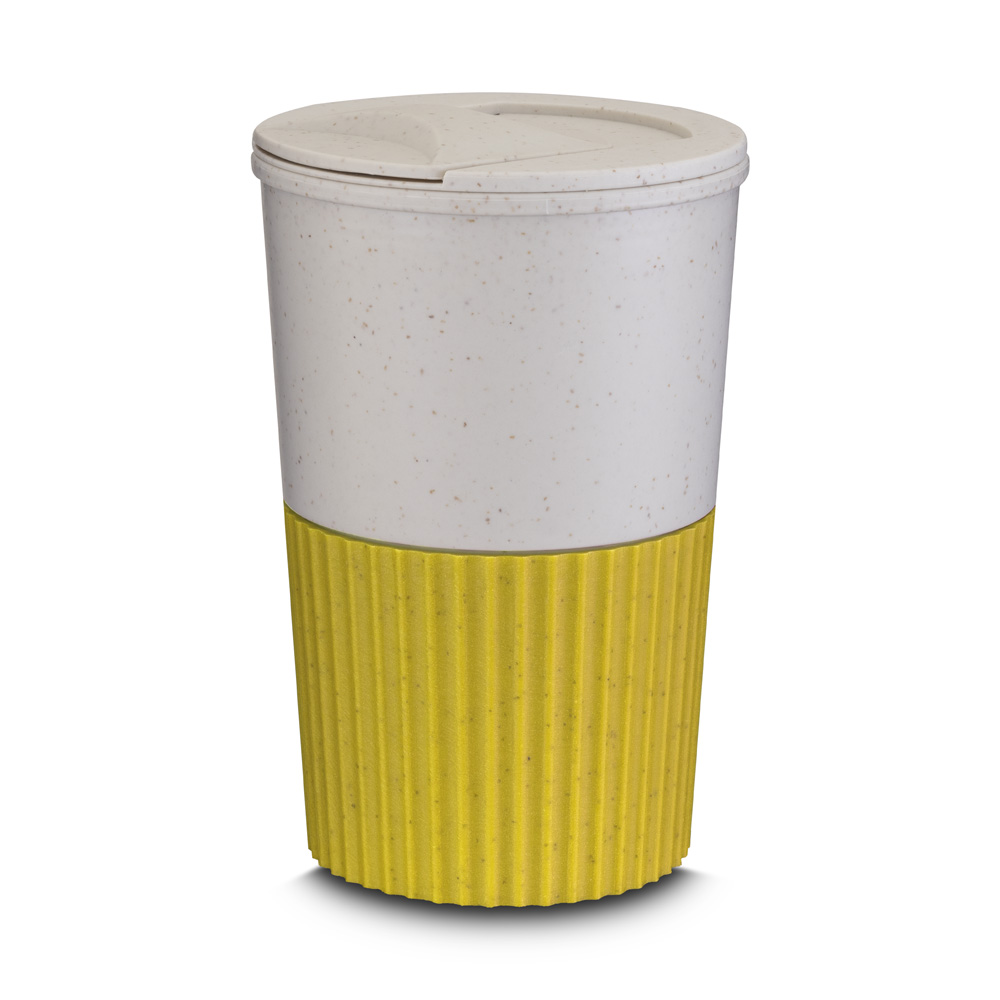 COPO PLÁSTICO EM FIBRA DE TRIGO - AMARELO, 400ML