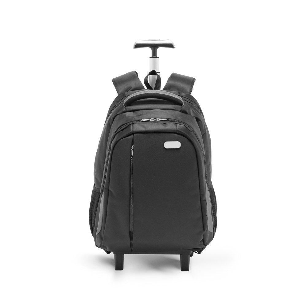 MOCHILA TROLLEY PARA NOTEBOOK (17'') EM NYLON 999 IMPERMEÁVEL COM 2 RODAS E SISTEMA DE PROTEÇÃO INTEGRADO (30 L)