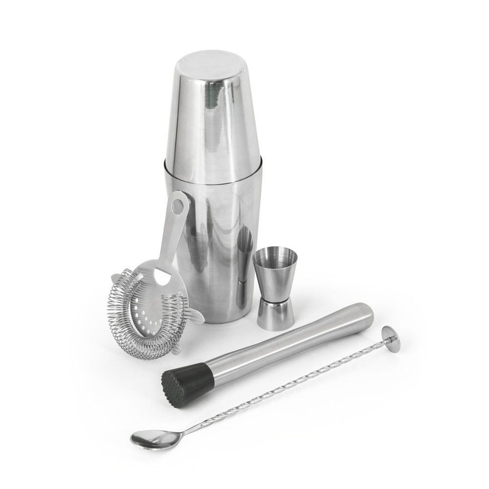 SET DE COQUETEL COM 6 PEÇAS EM AÇO INOX