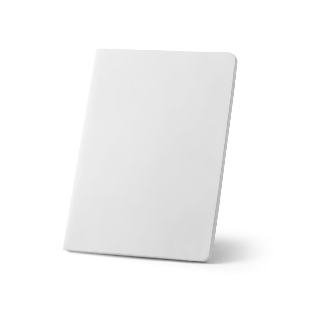 CADERNO A5 DE CAPA FLEXÍVEL EM PAPEL PEDRA (620G/M²)