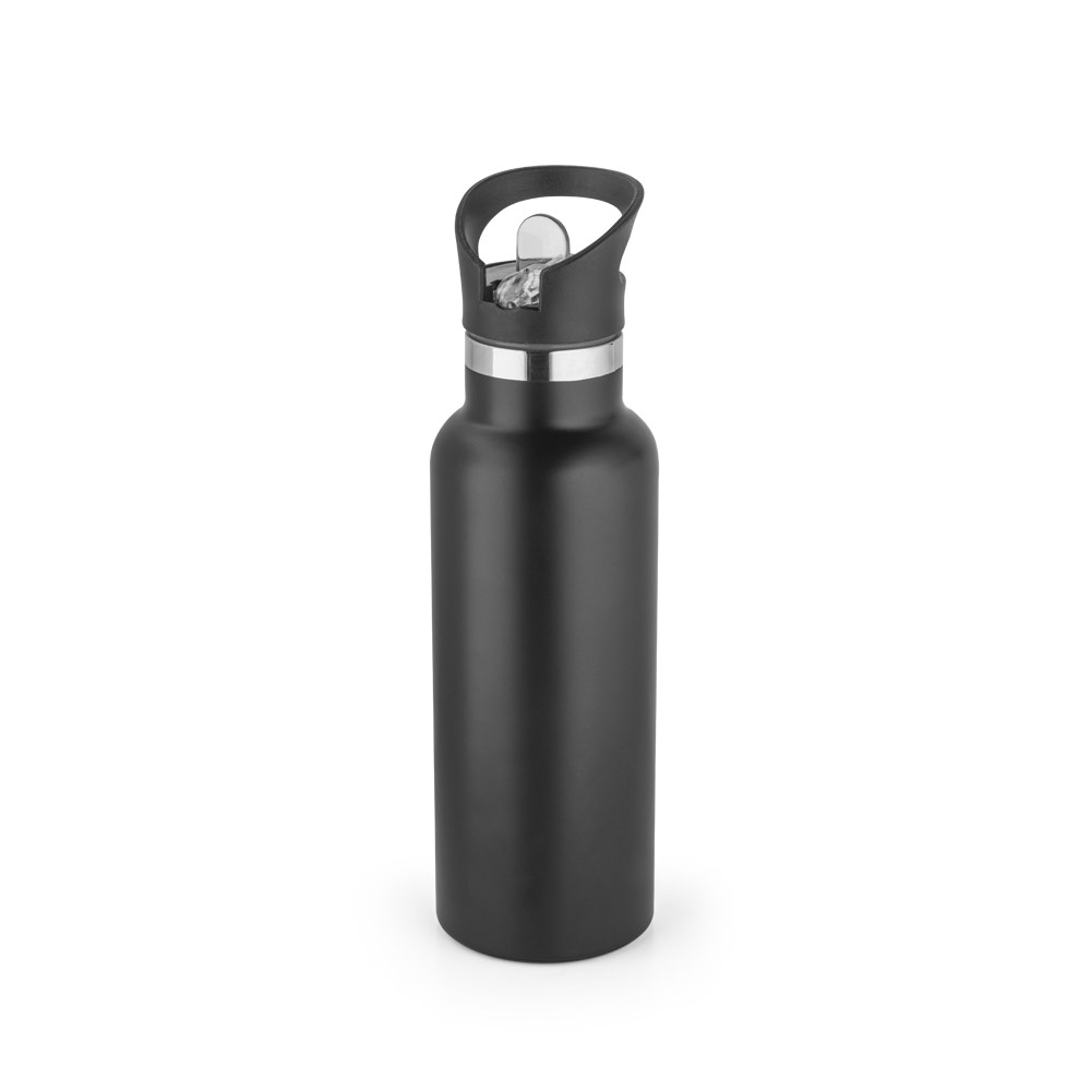 GARRAFA TÉRMICA EM AÇO INOX DE PAREDE DUPLA ISOLADA A VÁCUO (570 ML)