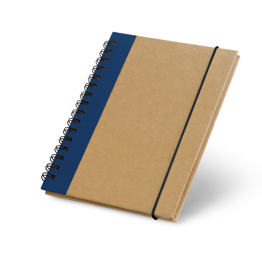 CADERNO A6 DE CAPA DURA EM CARTÃO, COM PÁGINAS LISAS RECICLADAS