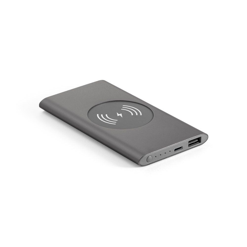 BATERIA PORTÁTIL COM CARREGADOR POR INDUÇÃO EM ALUMÍNIO 100% RECICLADO (4'000 MAH)