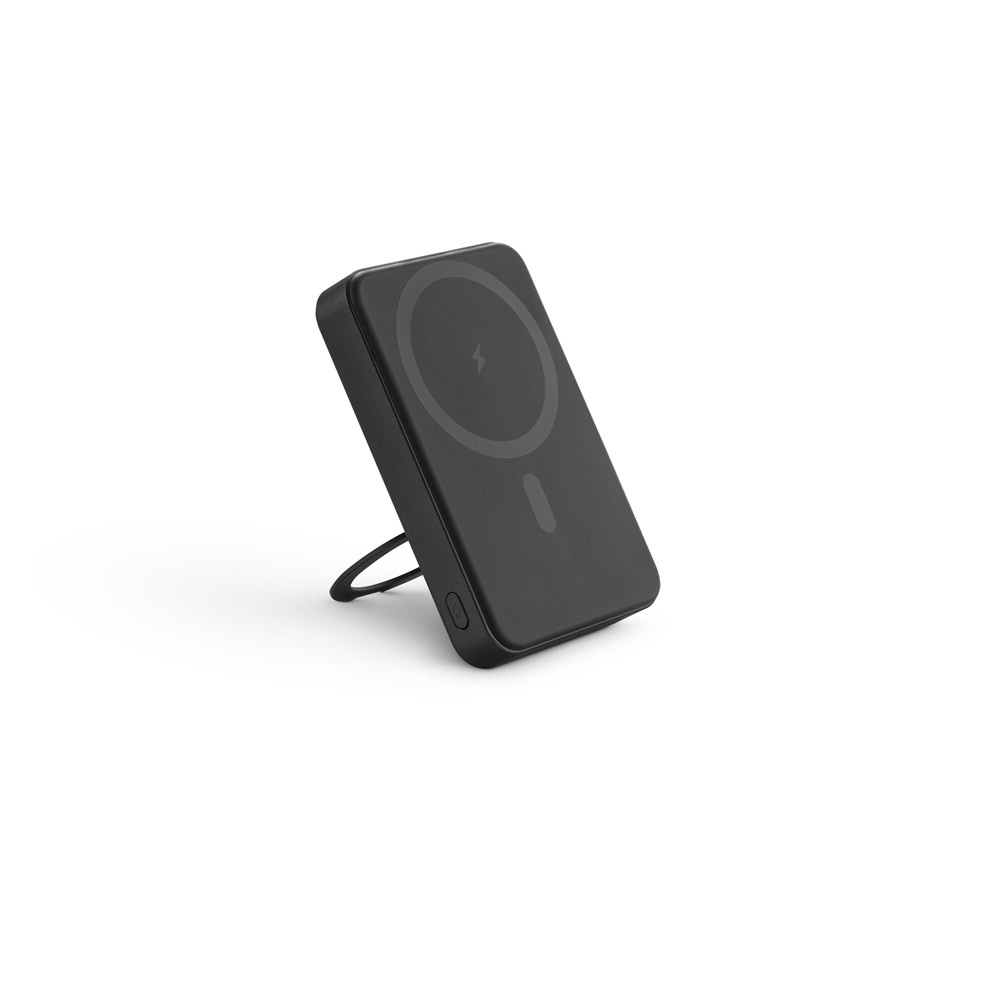 BATERIA PORTÁTIL MAGNÉTICA COM CARREGADOR POR INDUÇÃO SUPER-RÁPIDO (10'000 MAH), EM ABS 100% RECICLADO